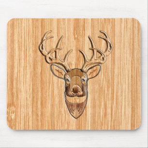 Mousepad Impressão de madeira da grão da cabeça à moda