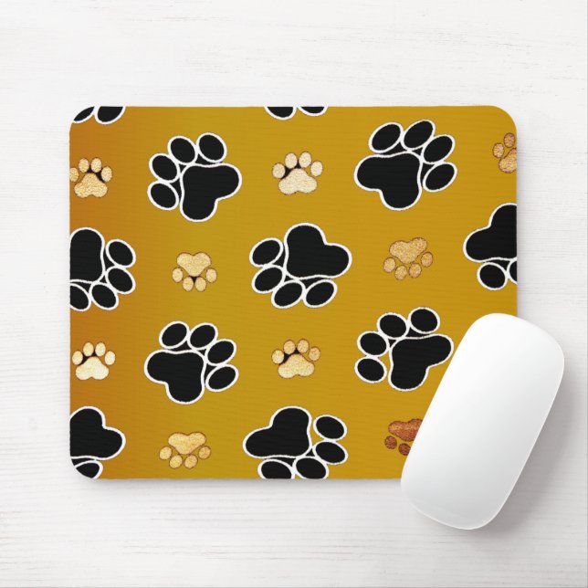 Mousepad Impressão de mão preta e bronzeada sobre fundo dou (Com mouse)