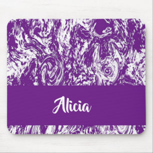 Mousepad Impressão de mármore roxo e branco
