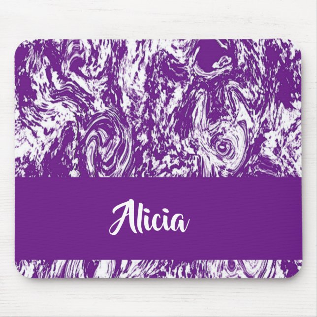 Mousepad Impressão de mármore roxo e branco (Frente)