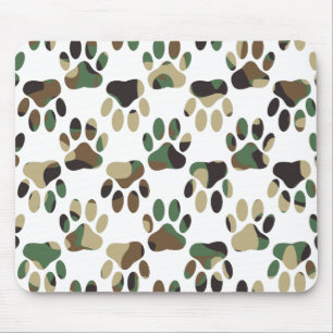 Mousepad Impressão de Pata de Cachorro Padrão da Camo