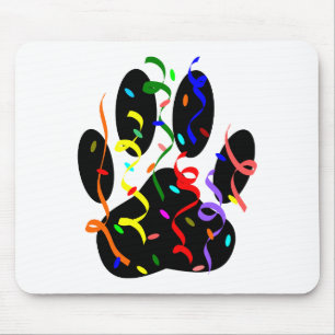 Mousepad Impressão De Pata De Cães Com Confetti E Streamer