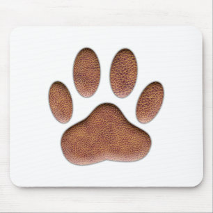 Mousepad Impressão de Pata de Cão de Textura de Couro