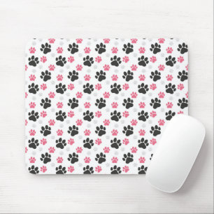 Mousepad Impressão de Pata Preta e Rosa Dona de Cachorro Am