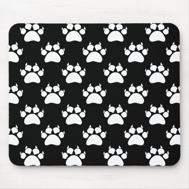 Mousepad Impressão De Patas Brancas E Padrões De Garras (Frente)