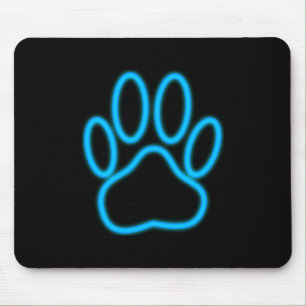 Mousepad Impressão de Paw Neon Azul