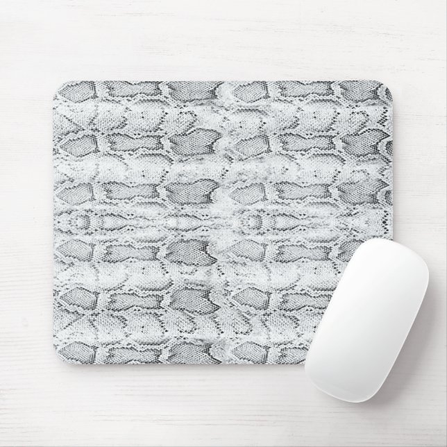 Mousepad Impressão de Pele de Cobra Python Branca (Com mouse)
