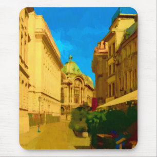 Mousepad Impressão de Pintura Digital de Palácio Bucareste