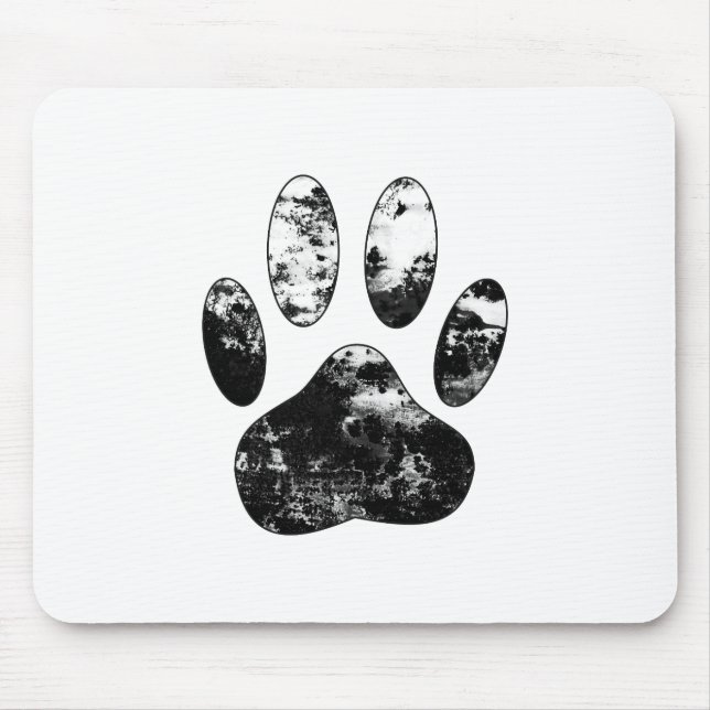 Mousepad Impressão de Pista de Cachorro Preto e Branco (Frente)