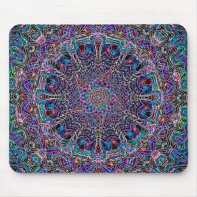 Mousepad Impressão de Psychadelic da arte do Hippie (Frente)