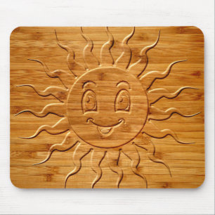 Mousepad Impressão De Sorriso De Rosto Solar Esculpido Em
