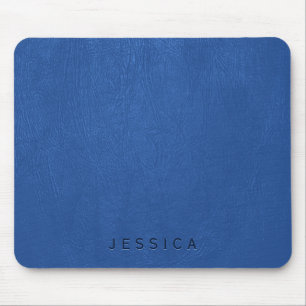 Mousepad Impressão de Textura de Couro Azul Elegante