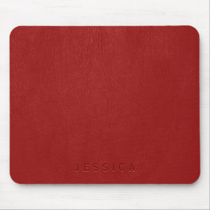 Mousepad Impressão de Textura de Couro Vermelho Elegante