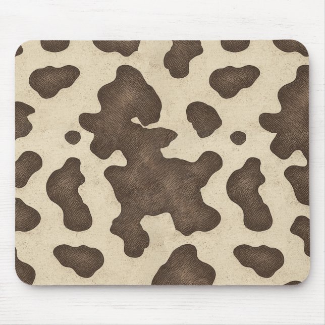 Mousepad Impressão de Vaca Marrom Rústica País Oeste Rodeio (Frente)