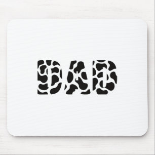 Mousepad Impressão de Vaca Pai de  Branco Preto Padrão Anim