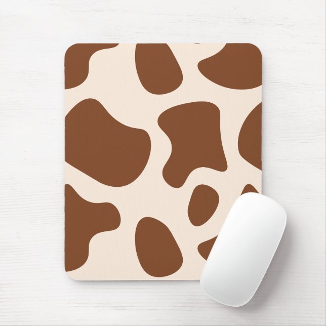 Mousepad Impressão de vaca rosa e castanha (Com mouse)