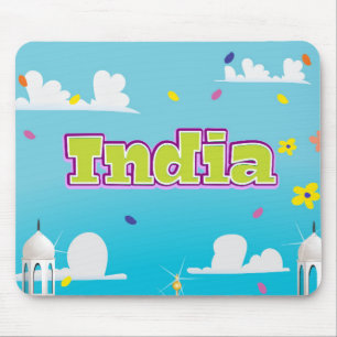 Mousepad Impressão de viagem em desenho da Índia.