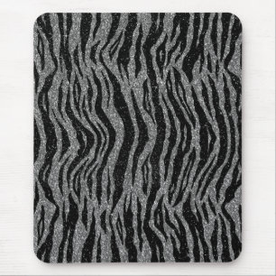 Mousepad Impressão de Zebra Preto e Cinza Prata