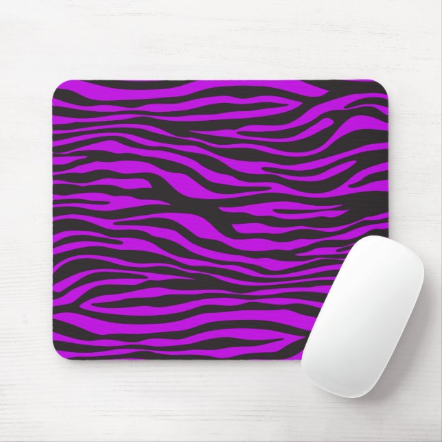 Mousepad Impressão de Zebra, Stripes de Zebra, Zebra Roxa,  (Com mouse)
