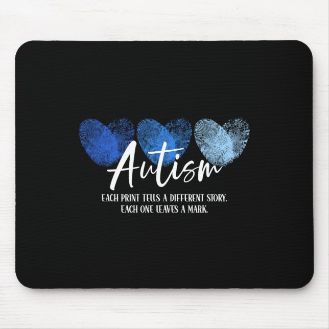 Mousepad Impressão Digital Coração Autismo Cada Impressão C (Frente)