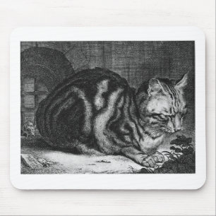 Mousepad Impressão do gato do vintage