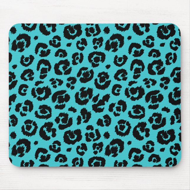Mousepad Impressão do Leopardo Azul Turquesa (Frente)