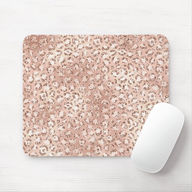 Mousepad Impressão do Leopardo Glitz Cor-de-rosa-claro-azul (Com mouse)
