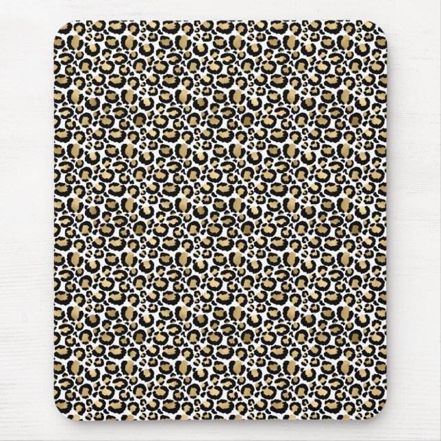 Mousepad Impressão do Leopardo Preto Dourado (Frente)