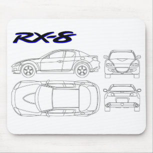 Mousepad Impressão do modelo de Mazda rx8 rx-8