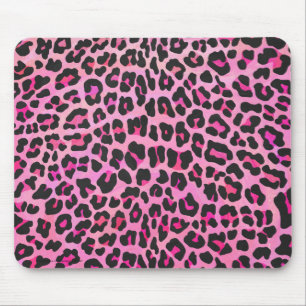 Mousepad Impressão do rosa preto e quente do leopardo