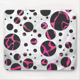 Mousepad Impressão do rosa quente e do preto do girafa