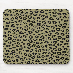 Mousepad Impressão Dourada de Leopardo Preto
