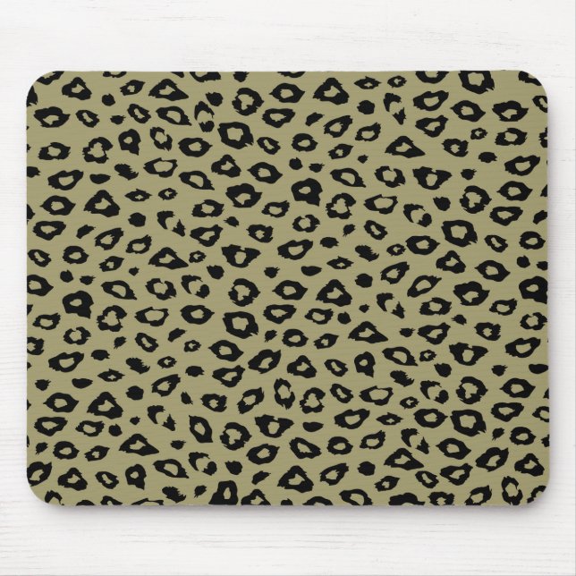 Mousepad Impressão Dourada de Leopardo Preto (Frente)