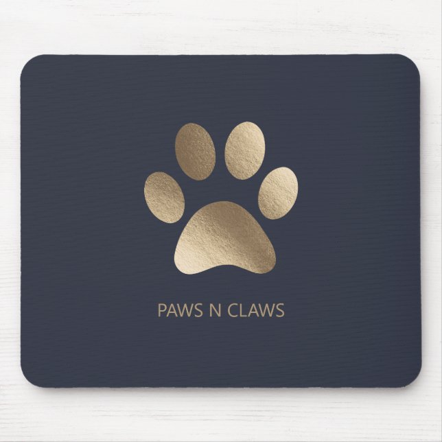 Mousepad Impressão Dourada Faux Em Marinho Rico (Frente)