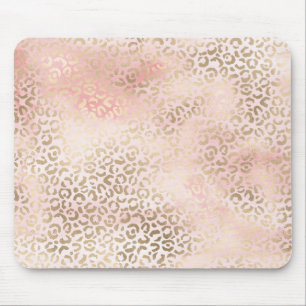 Mousepad Impressão Dourada Leopard Brilhante para mulheres