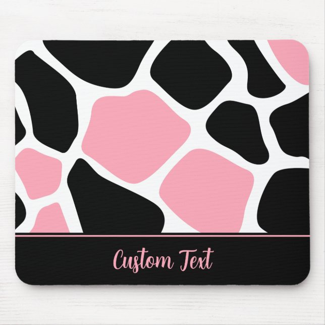 Mousepad Impressão em animais de vaca rosa personalizados (Frente)