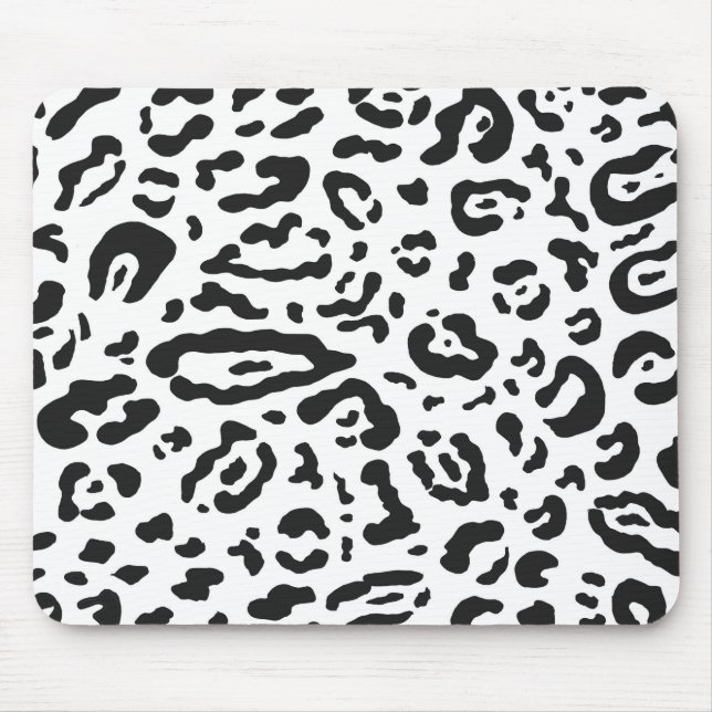 Mousepad Impressão em Animais Leopardo Preto e Branco (Frente)
