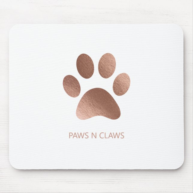 Mousepad Impressão em branco de pata Dourada do Rosa Faux (Frente)