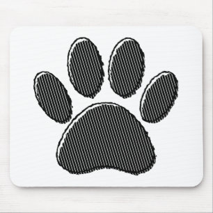 Mousepad Impressão em Pata de Puppi, de Preto e Branco