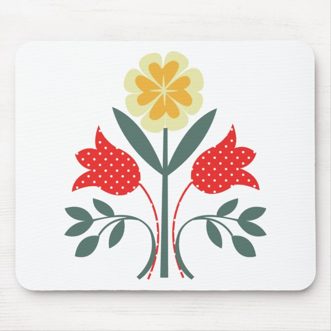 Mousepad Impressão floral da arte popular do teste padrão (Frente)