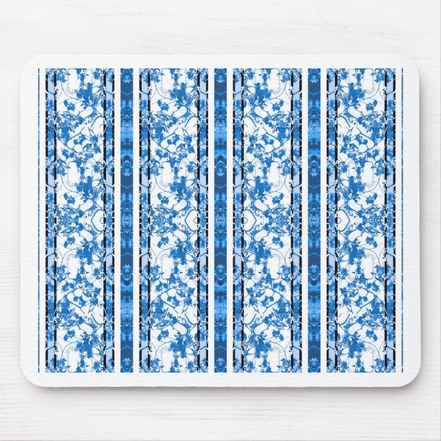 Mousepad Impressão floral listrado do Chinoiserie (Frente)
