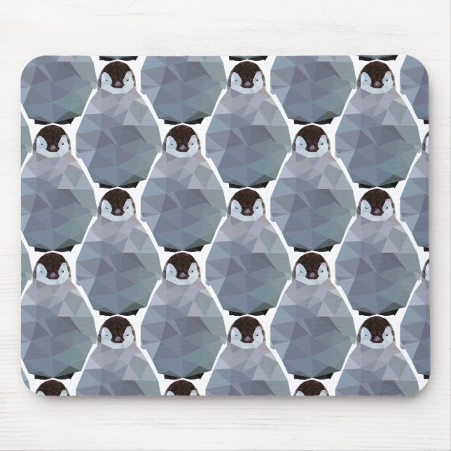 Mousepad Impressão geométrico da aproximação do pinguim (Frente)
