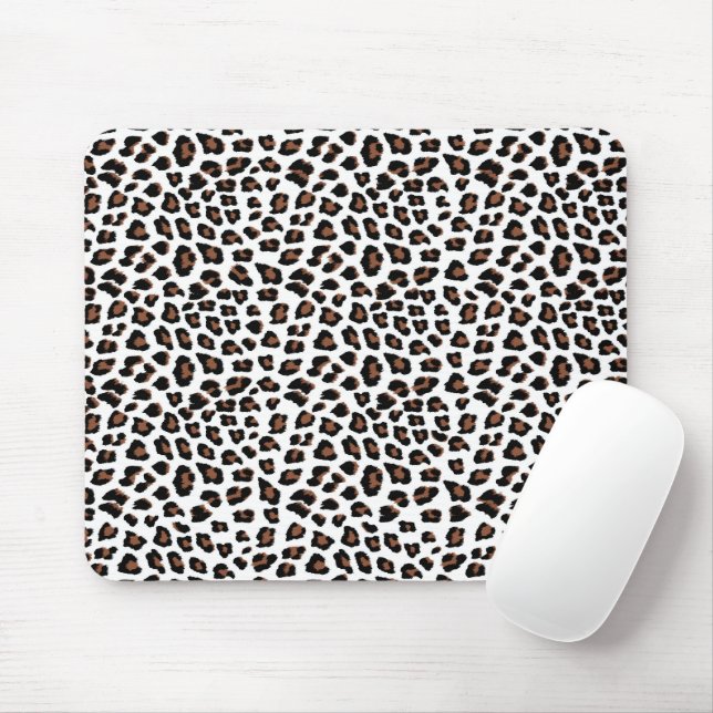 Mousepad Impressão Leopardo Branco (Com mouse)