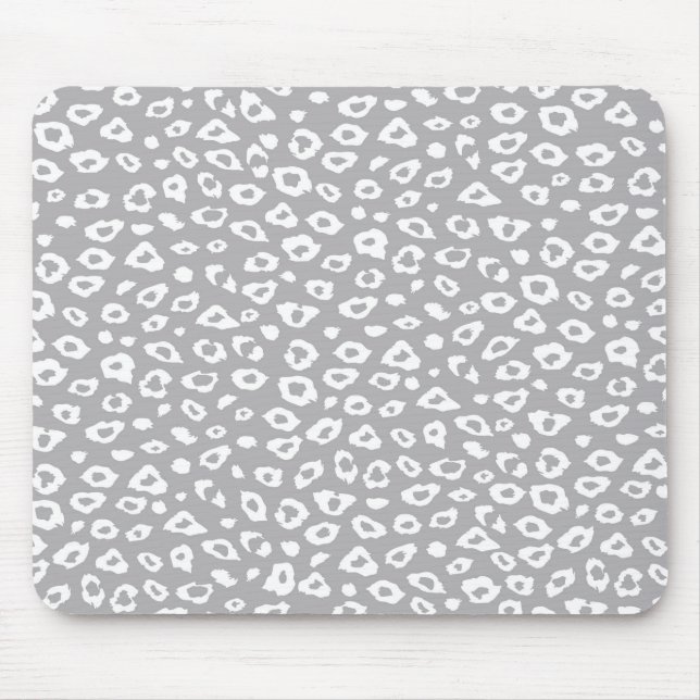 Mousepad Impressão Leopardo Branco e cinza (Frente)