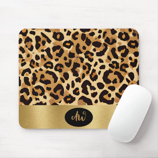 Mousepad Impressão Leopardo Castanho (Com mouse)