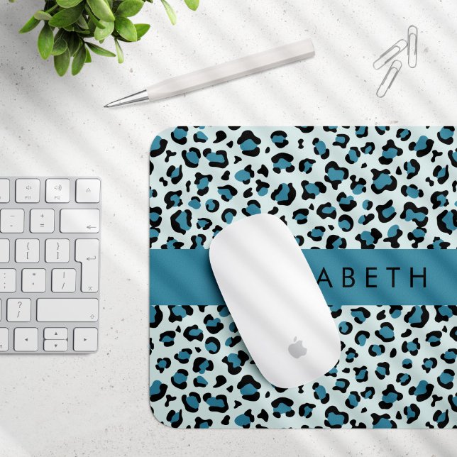 Mousepad Impressão Leopardo, Manchas, Leopardo Azul, Seu No (Criador carregado)