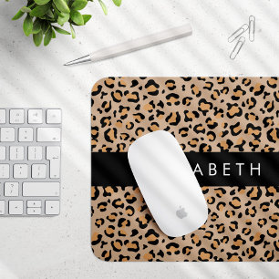 Mousepad Impressão Leopardo, Manchas, Leopardo Marrom, Seu 