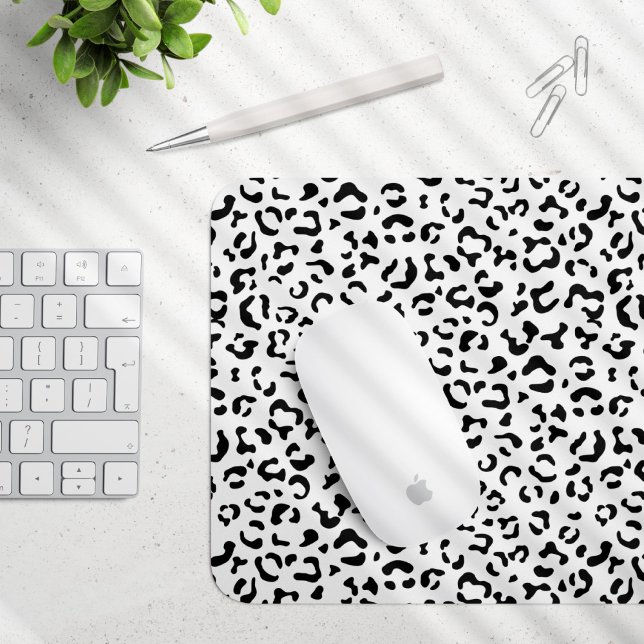 Mousepad Impressão Leopardo, Manchas Leopardo, Preto E Bran (Criador carregado)