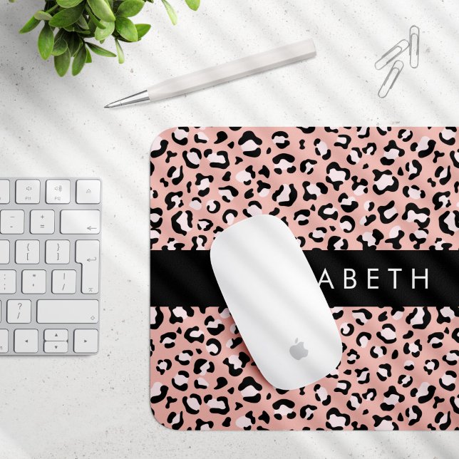 Mousepad Impressão Leopardo, Manchas, Leopardo Rosa, Seu No (Criador carregado)