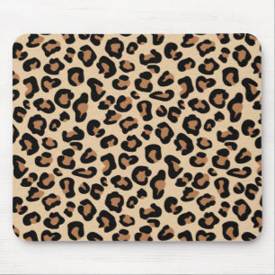Mousepad Impressão Leopardo, Preto, Marrom, Ferrugem e Banh